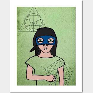 Earth-Inspired Digital Collectible - Character with FemaleMask, BasicEye Color, and GreenSkin on TeePublic Posters and Art